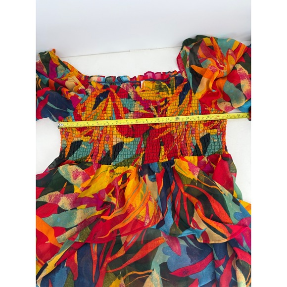 Live 4 Truth Womens Tropical High Low Tunic Top Sheer Boho Multicolor Sz XL - Picture 5 of 10